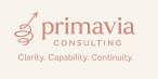 a logo for primavia consulting is centered in the